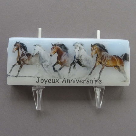 Bougie Création - Joyeux Anniversaire, chevaux