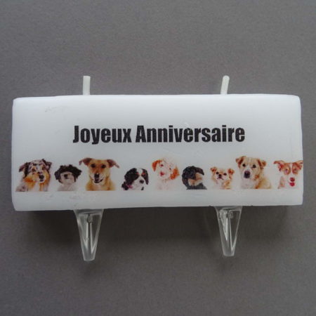 Bougie Création - Joyeux Anniversaire, chiens