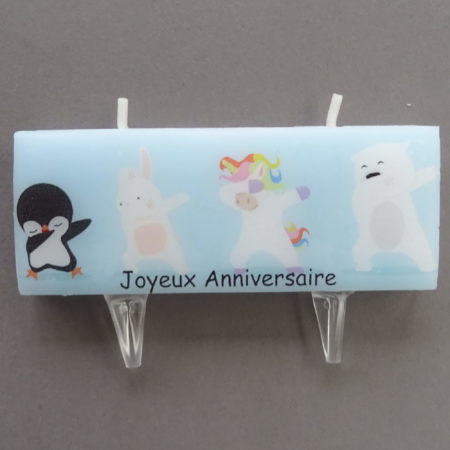 Bougie Création "Joyeux Anniversaire" Licorne et ses Amis