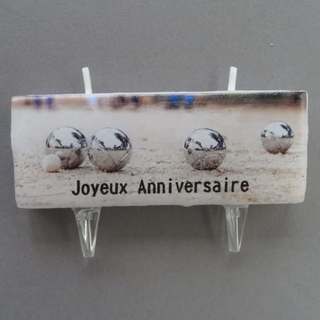 Bougie Création "Joyeux Anniversaire" Pétanque