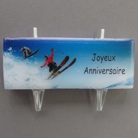 Bougie Création "Joyeux Anniversaire" Ski / Snowboard