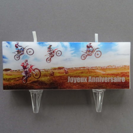 Bougie Création "Joyeux Anniversaire" Moto Cross