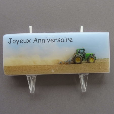 Bougie Création "Joyeux Anniversaire" Tracteur