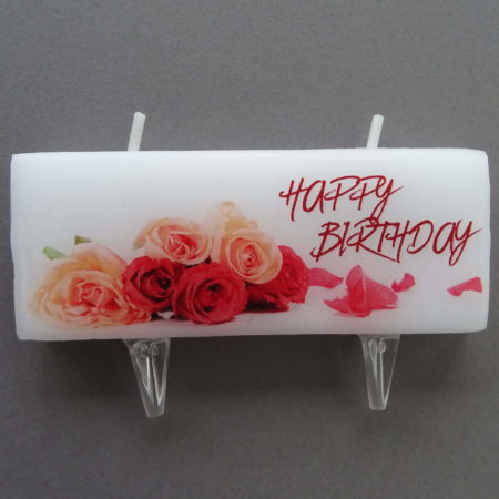 Bougie Création "Happy Birthday" Bouquet de Roses