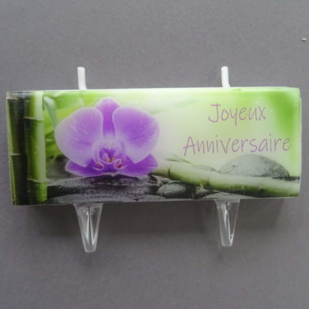 Bougie Création "Joyeux Anniversaire" Orchidée