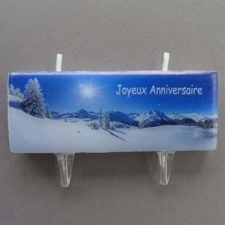 Bougie Création "Joyeux Anniversaire" à la Montagne