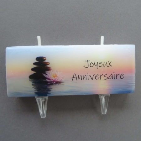 Bougie Création "Joyeux Anniversaire" Fleur de Lotus