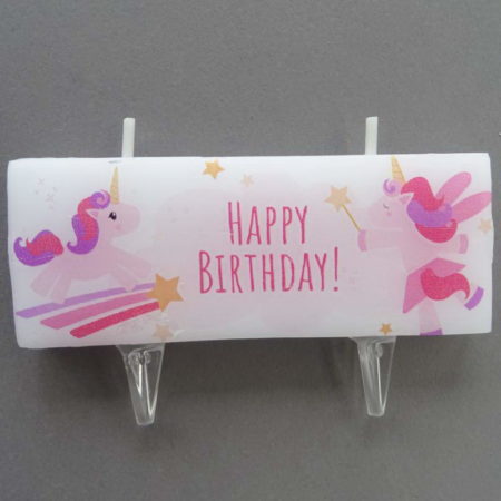 Bougie Création "Happy Birthday" Licornes