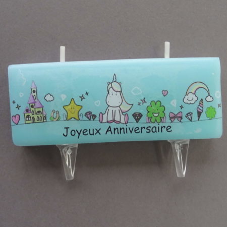 Bougie Création "Joyeux Anniversaire" Licorne et son Château