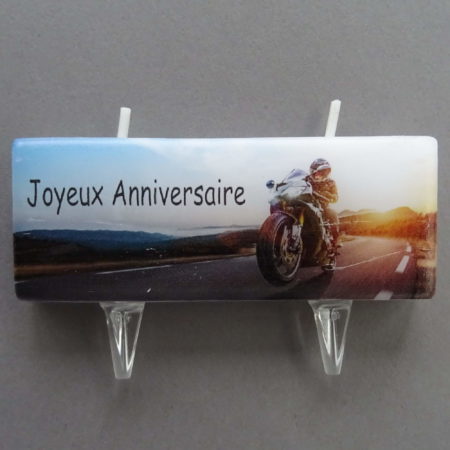 Bougie Création "Joyeux Anniversaire" Moto
