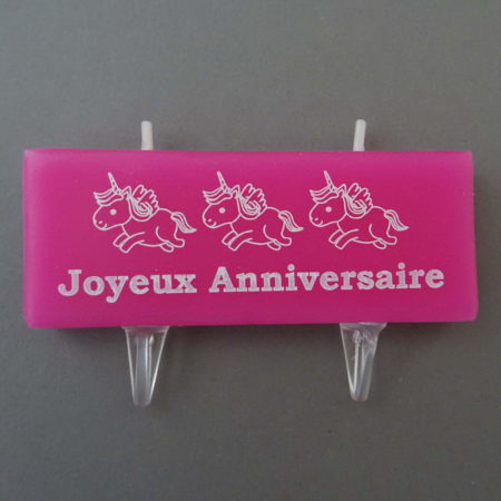 Bougie Création "Joyeux Anniversaire" Bébés Licornes