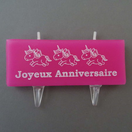 Bougie Création "Joyeux Anniversaire" Bébés Licornes