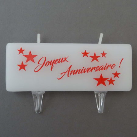 Bougie Anniversaire 2 ans - Vendue à l'unité - Avec Bobèche- 1.00€