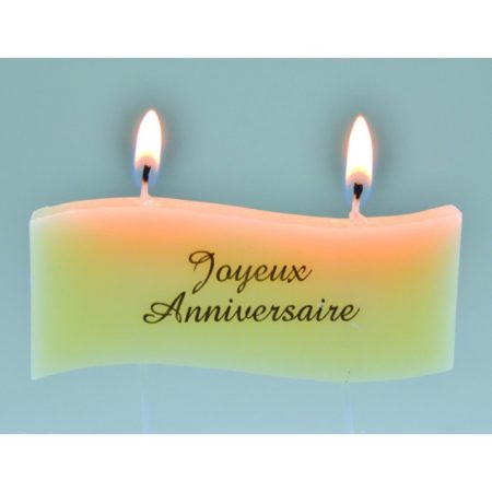 Bougie Vague "Joyeux Anniversaire" couleurs au choix