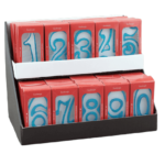 Présentoir bougies chiffre bleu pailleté