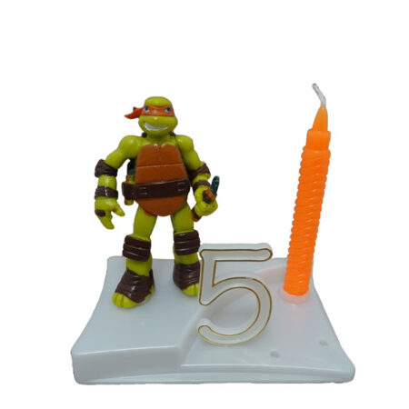 Bougie anniversaire avec miniature Tortue Ninja