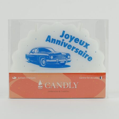 Bougie Nuage - Joyeux Anniversaire, voiture