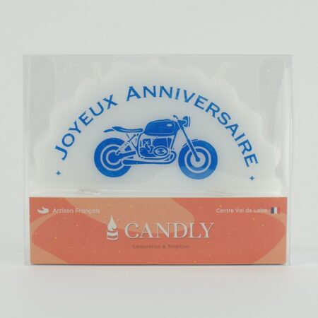 Bougie Nuage - Joyeux Anniversaire, moto