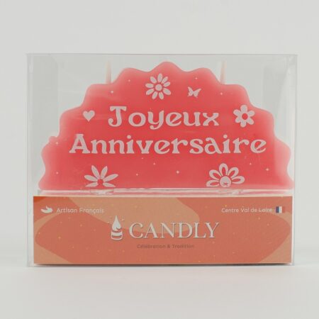 Bougie Nuage - Joyeux Anniversaire, fleurs