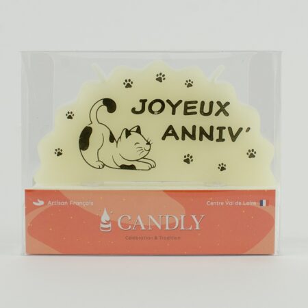 Bougie Nuage - Joyeux Anniversaire, chat