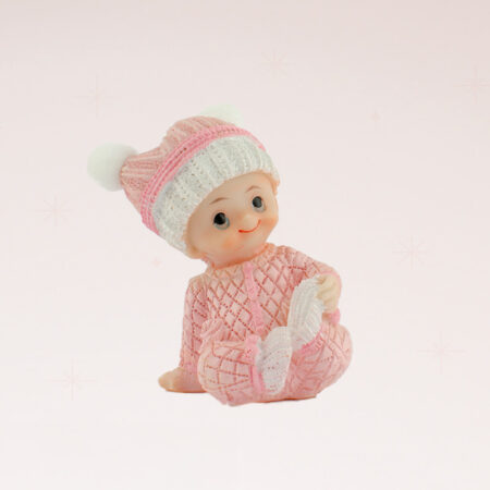 Figurine Bébé rose assis