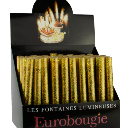 Présentoir avec 120 fontaines lumineuses, 12 cm - 90 secondes