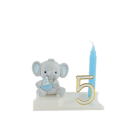 Miniature Eléphant avec Bateau Bleu Aimant