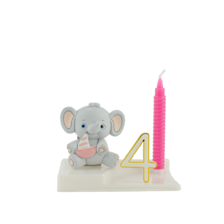 Miniature Eléphant avec Bateau Rose Aimant